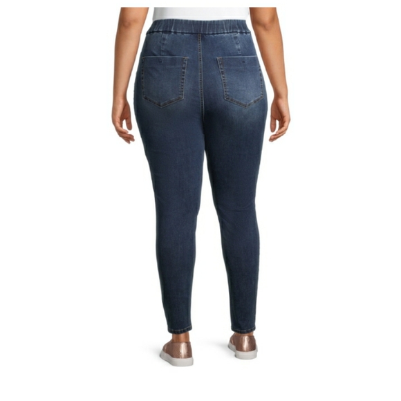 Curvy super high rise med blue Juniors plus XXXL(21) NOBO jeggings stretch jeans - Picture 3 of 7